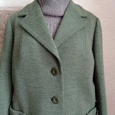 Veste vintage vert clair pour femme fait main taille 40