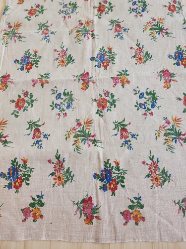 Ancien coupon tissu lin - tissu,