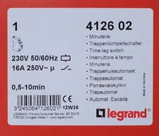 Legrand 4 126 02 Minuterie modulaire 230V 50Hz 16A 0,5-10mn. 412602