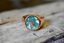 Aigue-Marine Rond Gemme Bague