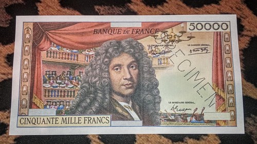 Billet 50000 francs molière - 50000, (