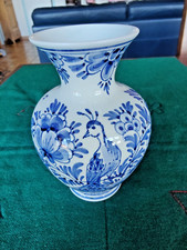 ancien vase faience bleu de