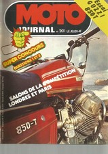 MOTO JOURNAL N°201 K. ROBERTS /GUZZI 850 T / SALONS LONDRES & PARIS / SIDE CROSS