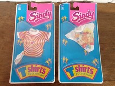 Vintage 2 T-Shirts collection poupées vêtements sur carton 1993 SINDY Hasbro