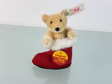 Bottes de Noël Steiff Tier 670138 ours en peluche 10 cm. Excellent état