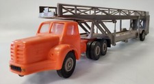 BERLIET TRACTEUR TBO 15 ORANGE ET REMORQUE PORTE VOITURE GRIS NOREV (N2)