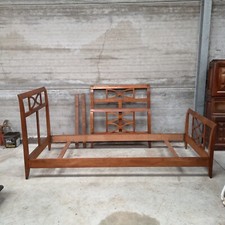 lit de pensionnat période reconstruction méridienne merisier vintage 1940 1950