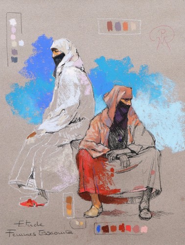 Dessin pastel tableau encadré