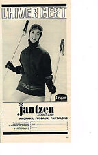 PUBLICITE ADVERTISING 064  1963  JANTZEN   NEIGE  vetements ski anoraks fuseaux