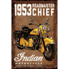 Plaque métal plate 20 x 30 cm : INDIAN 1953