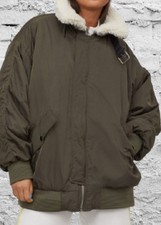 Bomber/Blouson oversize vert  doublé sherpa