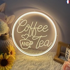 Coffee and Tea Neon Mural, 30 * 30cm LED Néon Décoration Neon Bar Neon Led F