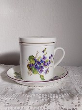 Tisanière Anglaise Staffordshire, Décor Violettes