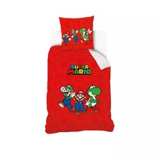 Parure lit Housse de couette réversible SUPER MARIO 140 x 200 cm 100% COTON