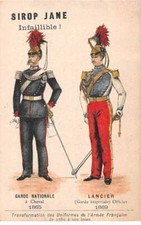 Chromos.AM13546.Sirop Jane.10x6 cm environ.Transformation uniformes armée Fra