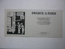 CARTE INVITATION  DEDICACE   A PARIS   SWARTE  1989