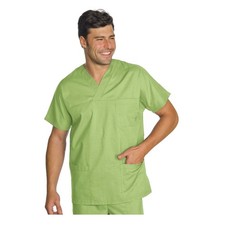 Blouse Médicale Unisexe Col V Vert Pomme Manches Courtes - Isacco - Infirmier