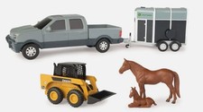 ERTL, Pick-up avec van mini-chargeur JOHN DEERE et chevaux, échelle 1/32, ERT...