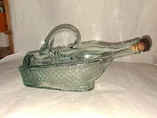 Amusant ancien serviteur porte bouteille en verre, rare
