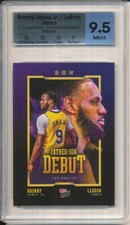 CARD #1 BRONNY Jr. & LEBRON JAMES DEBUT NBA - TOPPS NOW 2024 MTG NO PSA 9,5 MINT