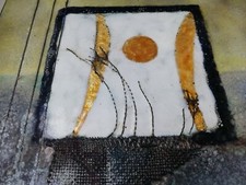 Original tableau émaux sur cuivre de MICHELLE RIES BREBEL « Au de la du présent 