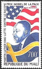 Timbre Personnages Martin Luther King Nobel Drapeaux Mali PA306 ** - 80837FR