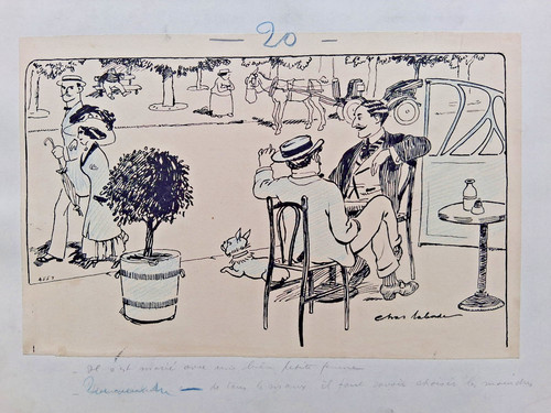 Dessin original signé chas - original,