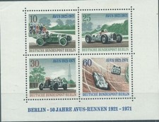 ALLEMAGNE RFA BERLIN : BLOC 1971 N°3 "50ème ANNIV. COURSES AUTO." neuf 1er choix