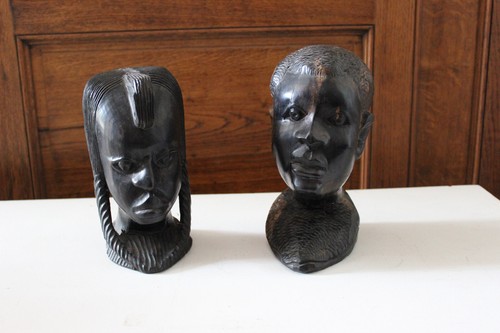 Lot bustes africains bois - africains,