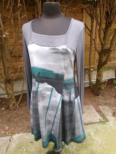 Robe patineuse matière - robe, bi-matière