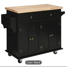  Kitchen island trolley with multi storage 2 drawers 2 cupboards 2...