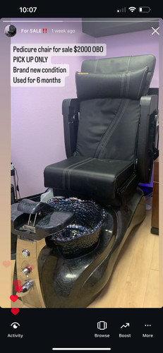 All black pedicure chair - all, used