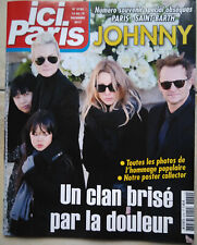JOHNNY HALLYDAY MAGAZINE POSTER ICI PARIS  NEUF