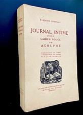 Benjamin Constant - Journal intime - Cahier Rouge - Adolphe - Rocher, déc. 1945