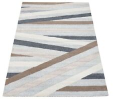 Tapis Beige Brun 100% Laine 160X230 CM Tapis Oriental Tissé À La Main HT412