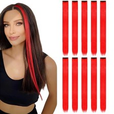 10 Pcs Rouge Extension Cheveux