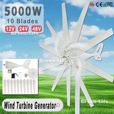 5000W 10 Lames 12V 24V 48V Générateur de Vent Turbine & Contrôleur éolienne Kit