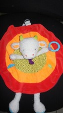doudou plat vache rond blanc rouge orange vert BABYSUN (2 dispo)