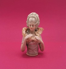 Ancienne Demi figurine porcelaine Half Doll Marquise Allemagne 
