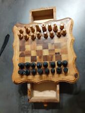 Echiquier en bois d'olivier artisanat tunisien