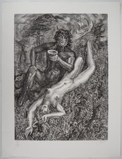 Albert DECARIS : Femme et faune, Gravure originale signée