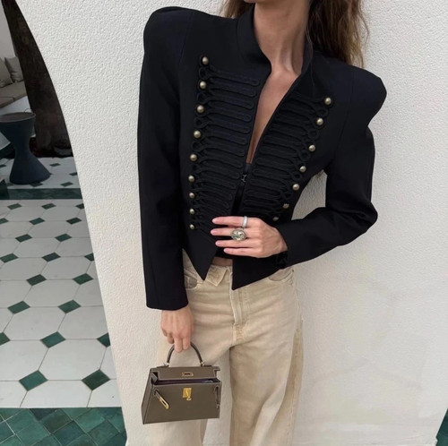Zara blazer ajusté noir style - zara,