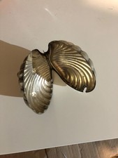 Beurrier/moutardier coquille st jacques métal argente