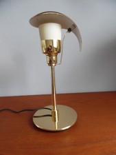 Ancienne Lampe De Chevet Design Des Années 80's Métal Doré Table A Poser Vintage