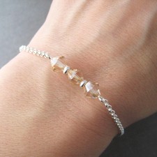 Bracelet perles en cristal Swarovski et argent massif 925 BR123