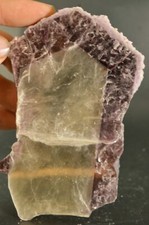 Tranche de Mica Lepidolite au coeur transparent 120x60x10mm minéraux collection