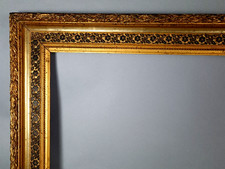 Cadre ancien 80x63 cm, feuillure: 68x51 cm bois stuc doré C745