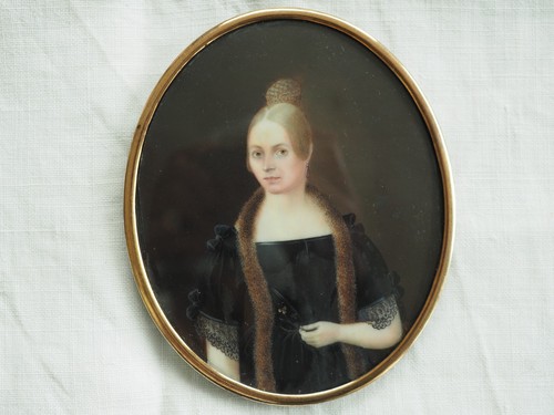 Portrait miniature ancien - miniature,