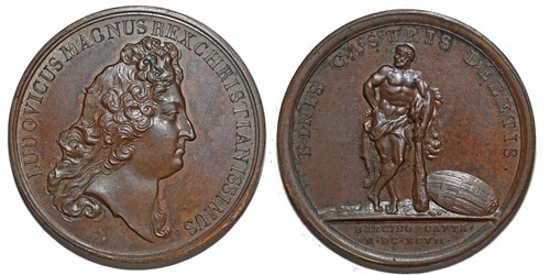 Médaille bronze louis xiv - médaille,