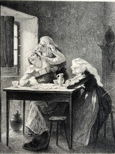 Baiser perdu lithographie - baiser,